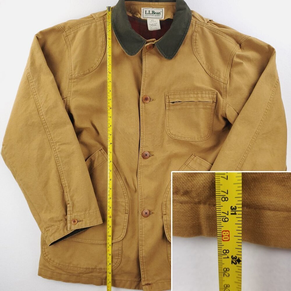 L.L. Bean Vintage Barn Chore Jacket Canvas USA Blanket Lined R641 Men's Large - Picture 8 of 14